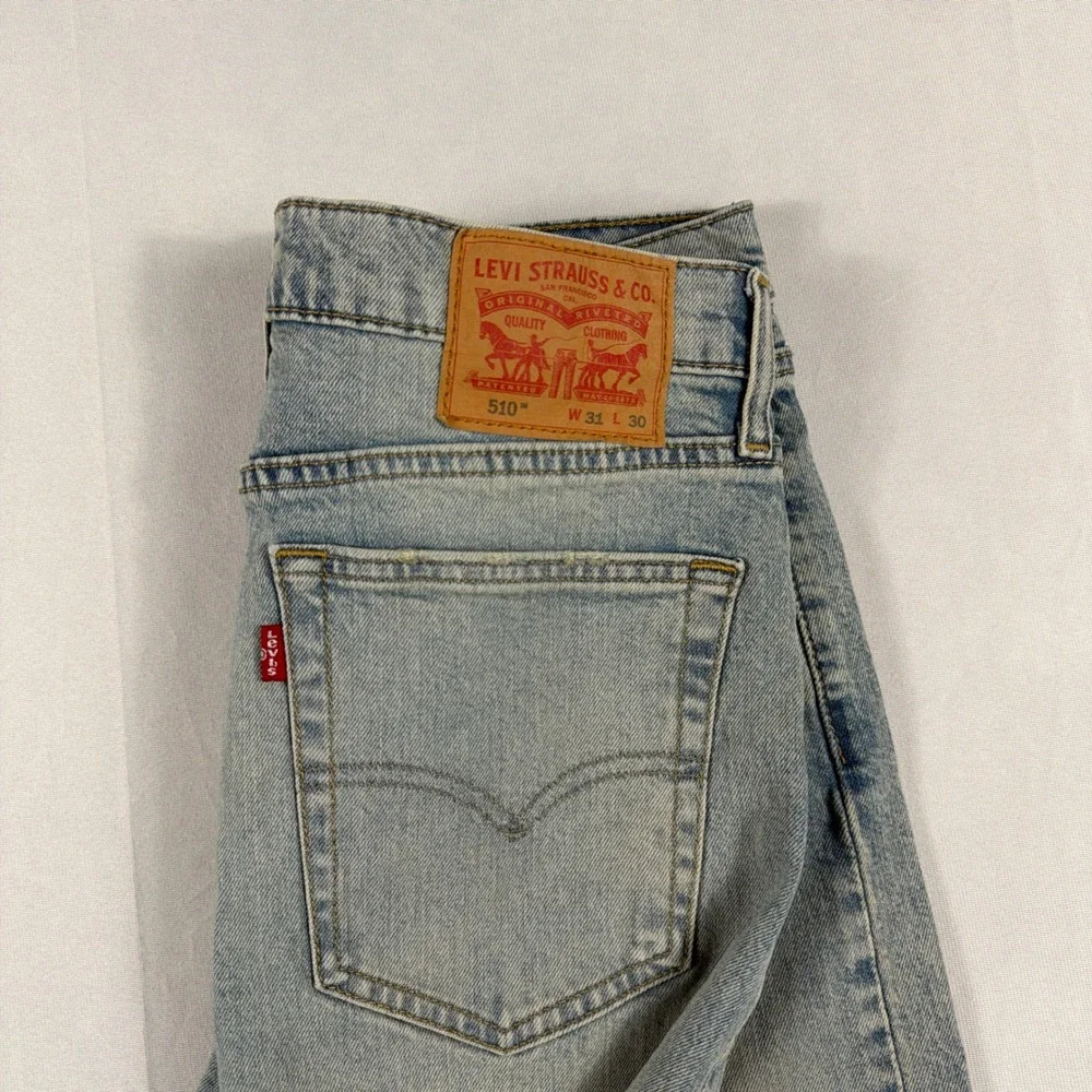 Levi's 510 Skinny Fit Jeans‎ Light Wash Denim 31x30 Mens Casual Classic Style